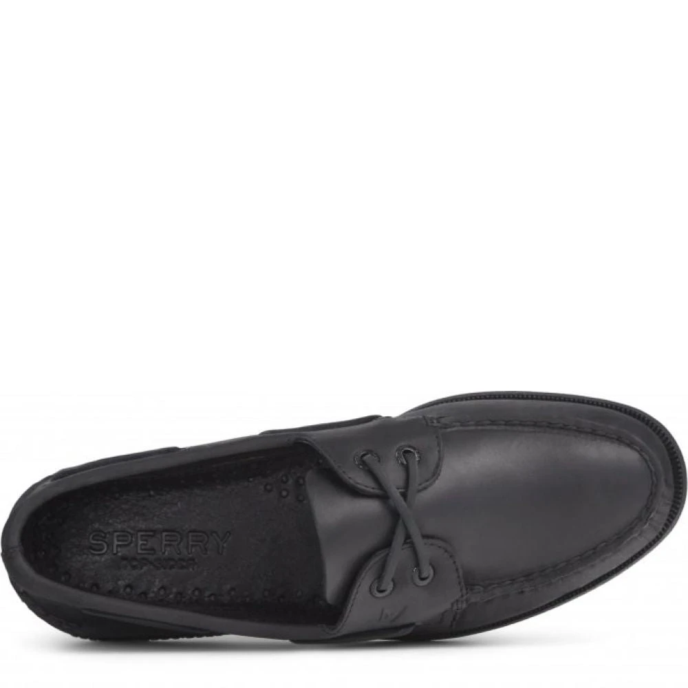 Sperry Men's Authentic Original Leather Boat Shoe In Black 3 Sperry Men's Authentic Original Leather Boat Shoe In Black - Image 3