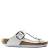 Birkenstock Women's Big Buckle Gizeh Leather In White