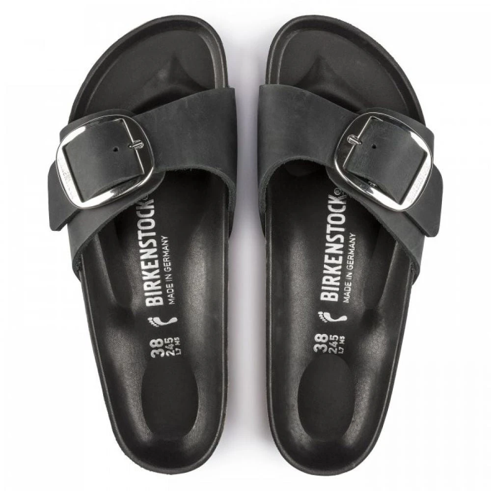 Birkenstock Women's Madrid Big Buckle Oiled Leather In Black (Narrow Width) 4 Birkenstock Women's Madrid Big Buckle Oiled Leather In Black (Narrow Width) - Image 4