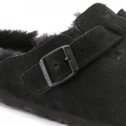 Birkenstock Boston Shearling Suede Leather In Black -Getoutside Shoes 2 5 259883 detail 1 1100x