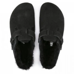 Birkenstock Boston Shearling Suede Leather In Black -Getoutside Shoes 2 5 259883 top 1100x
