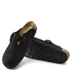 Birkenstock Boston Softbed Suede Leather In Black 7 Birkenstock Boston Softbed Suede Leather In Black -Getoutside Shoes 660471 4 1100x