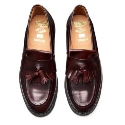 Solovair Tassel Loafer In Burgundy Rub-Off -Getoutside Shoes SV 1022 BUR 120 4 1100x