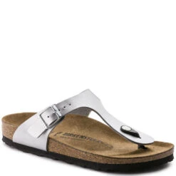 Birkenstock Gizeh Birko-Flor In Silver -Getoutside Shoes b i birkenstock gizeh birk flor silver 43853 2 1100x