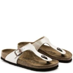 Birkenstock Gizeh Birko-Flor Graceful In Pearl -Getoutside Shoes b i birkenstock gizeh graceful pearl white 943873 3 1100x