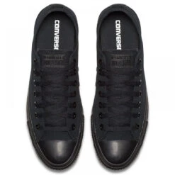 Converse Chuck Taylor All Star Mono Canvas Low Top In Black Monochrome -Getoutside Shoes c o converse chuck taylor all star monochrome canvas low top black m5039 4 1 1100x