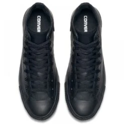 Converse Chuck Taylor All Star Mono Leather High Top In Black Monochrome 8 Converse Chuck Taylor All Star Mono Leather High Top In Black Monochrome -Getoutside Shoes c o converse chuck taylor all star monochrome leather high top black 135251 4 1100x