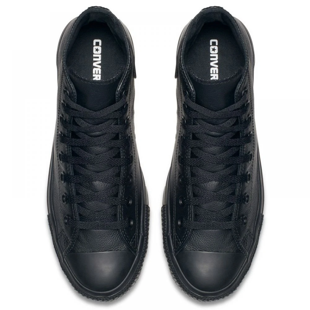 Converse Chuck Taylor All Star Mono Leather High Top In Black Monochrome 4 Converse Chuck Taylor All Star Mono Leather High Top In Black Monochrome - Image 4