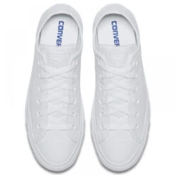 Converse Chuck Taylor All Star Mono Leather Low Top In White Monochrome -Getoutside Shoes c o converse chuck taylor all star monochrome leather low top white 136823 4 1100x