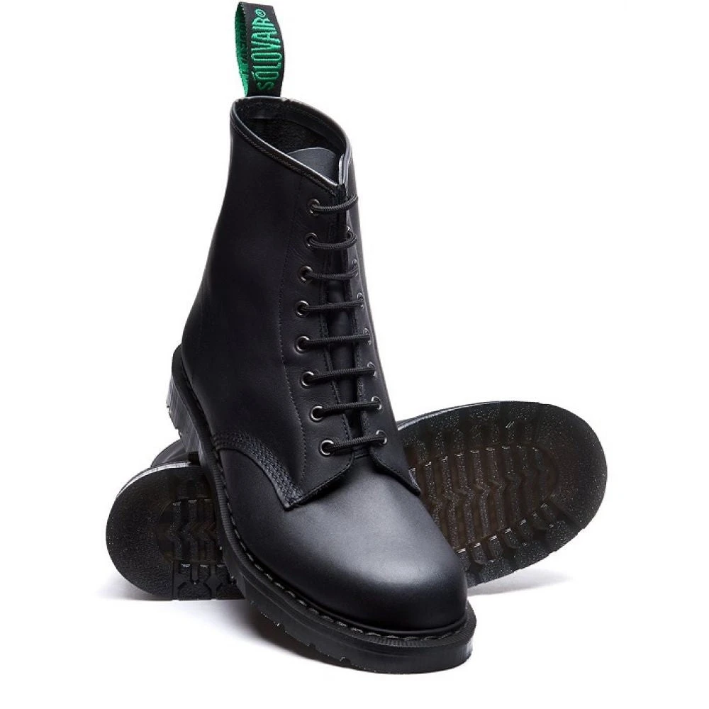 Solovair 8 Eye Derby Boot In Black Greasy 2 Solovair 8 Eye Derby Boot In Black Greasy - Image 2