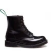 Solovair 8 Eye Derby Boot In Black Hi-Shine